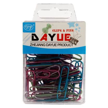 علبة دبوس كليبس ملون ميتالك DYE1041-2