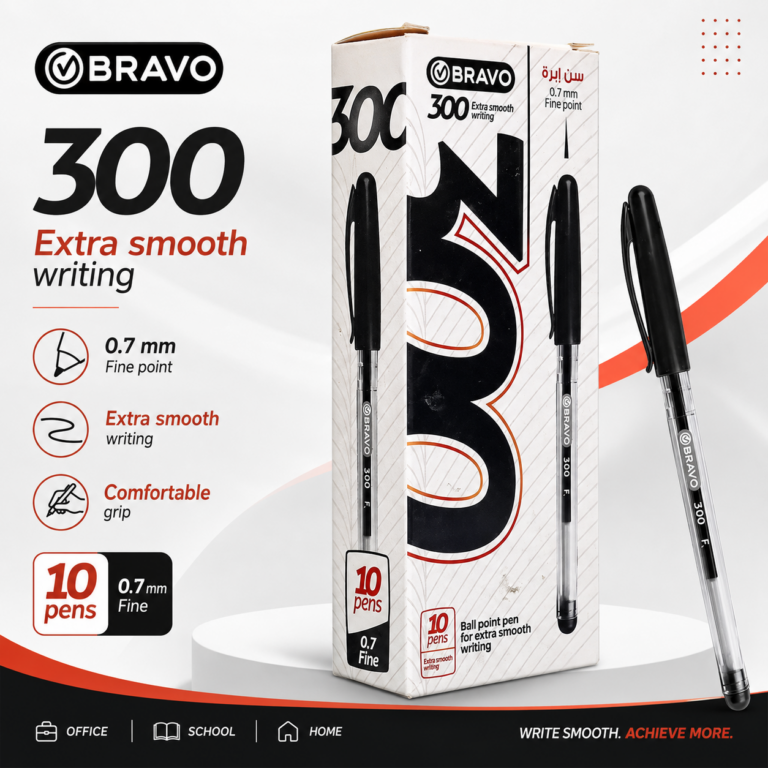 قلم جاف 300 برافو – اسود – 10 اقلام